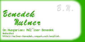 benedek mulner business card